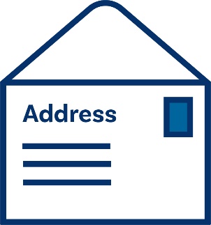 A white envelope with an address on it.